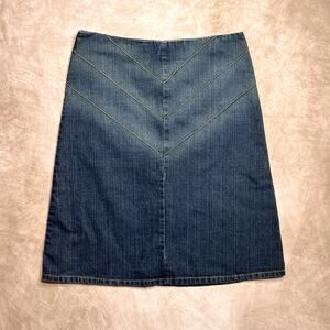 Vintage Y2K Blue Denim Skirt Chevron Indie Sleaze Western McBling Euro Party